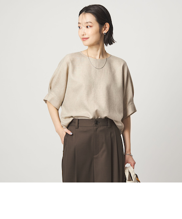 リネンライク ブラウス マシンウォッシャブル ストレッチ UVカット