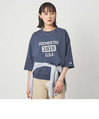 【別注】＜Champion＞6分袖 プリント スウェット プルオーバー
