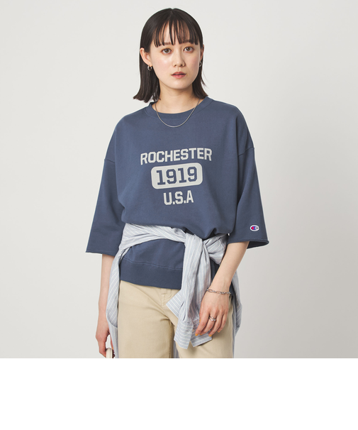 【別注】＜Champion＞6分袖 プリント スウェット プルオーバー