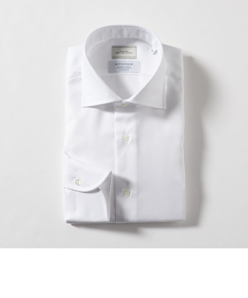 MADE BY HITOYOSHI ツイル ワイドカラー ドレスシャツ