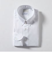 MADE BY HITOYOSHI ヘリンボーン タブカラー ドレスシャツ