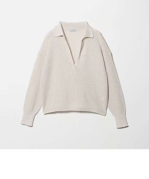 メランジ スキッパー プルオーバー ウォッシャブル