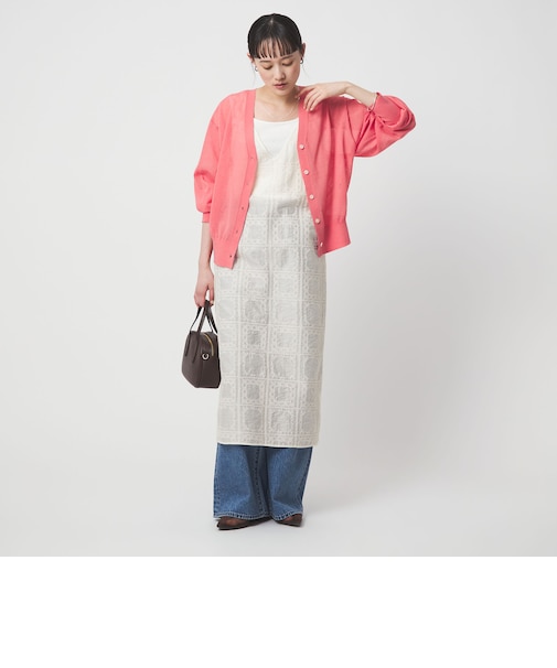 シアー クロス ステッチ ワンピース