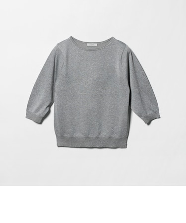 ラメ 6分袖 ニット プルオーバー