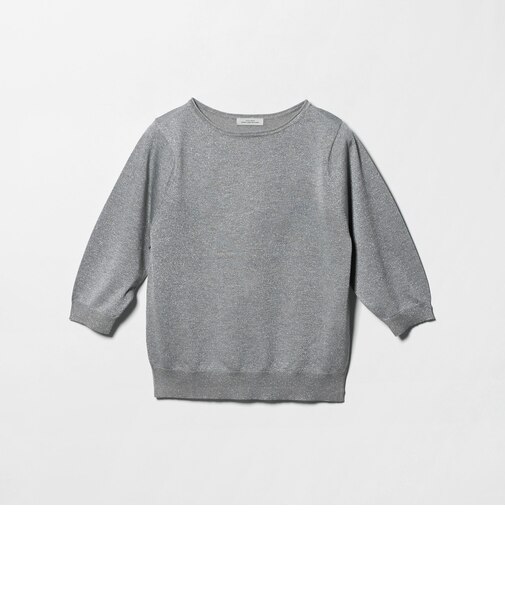 ラメ 6分袖 ニット プルオーバー