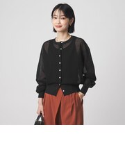 シアー フォルム カーディガン ウォッシャブル