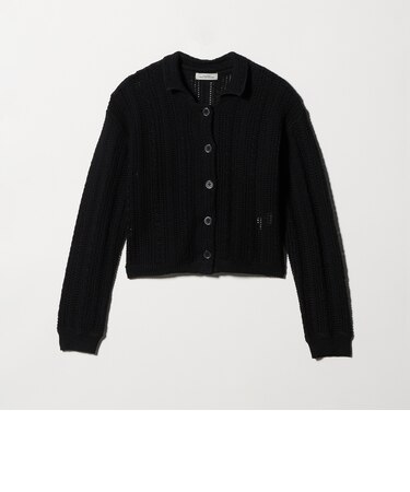 メッシュ ポロカーディガン ウォッシャブル