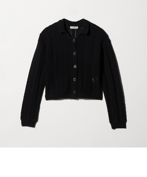 メッシュ ポロカーディガン ウォッシャブル