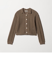 メッシュ ポロカーディガン ウォッシャブル