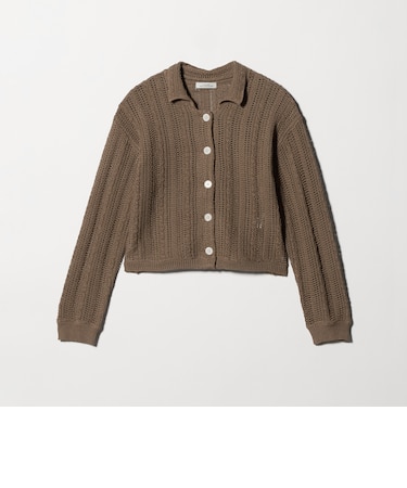 メッシュ ポロカーディガン ウォッシャブル