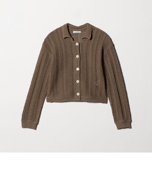 メッシュ ポロカーディガン ウォッシャブル