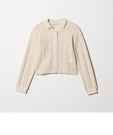 メッシュ ポロカーディガン ウォッシャブル