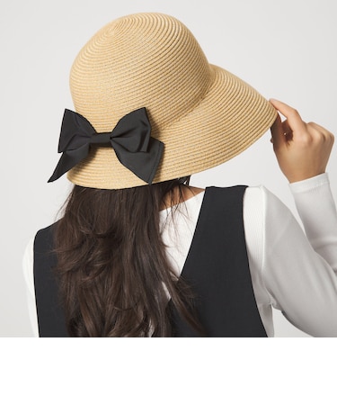 2WAY 遮光ブリム リボン ハット
