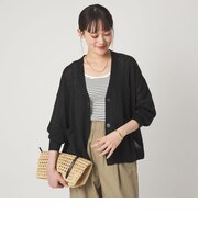 フレンチリネン Vネック カーディガン ウォッシャブル