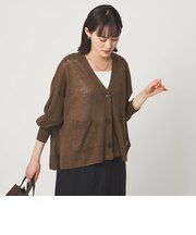 フレンチリネン Vネック カーディガン ウォッシャブル