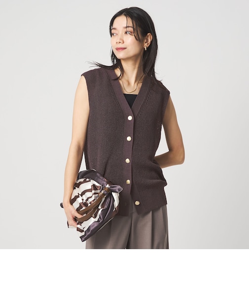 ペーパー ニット ジレ ウォッシャブル