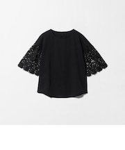 袖レース ドッキング プルオーバー カットソー