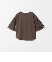 袖レース ドッキング プルオーバー カットソー