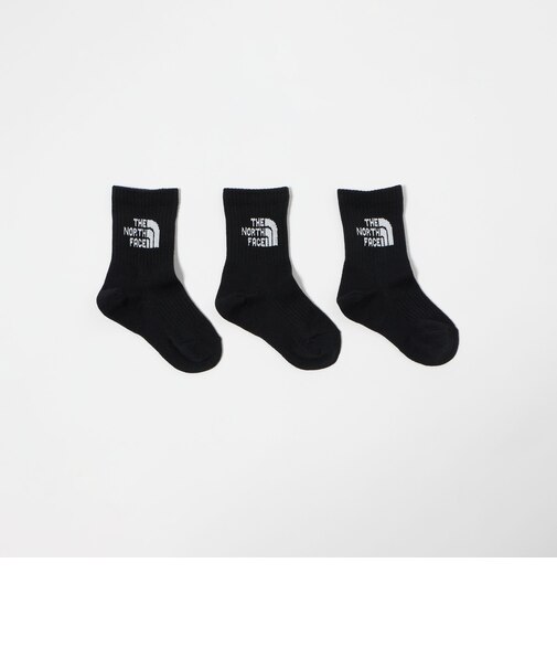 ＜THE NORTH FACE＞ロゴ 3P クルーソックス / キッズ  16cm-18cm