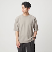 コットンナイロン リンクス クルーネック ショートスリーブ ニット -ウォッシャブル-