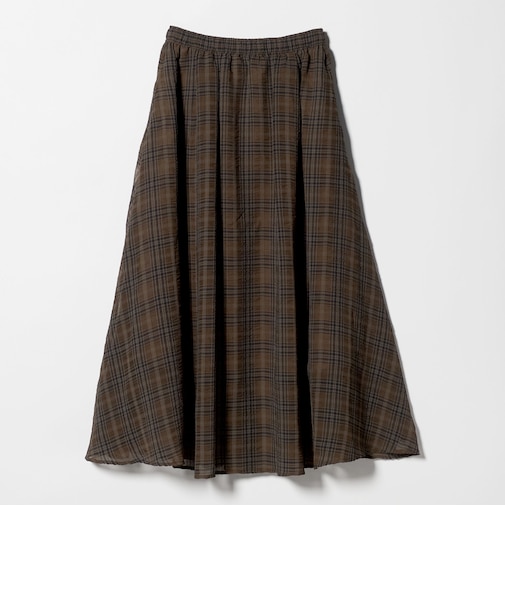 シアー チェック ロング スカート
