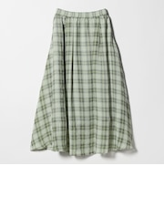 シアー チェック ロング スカート