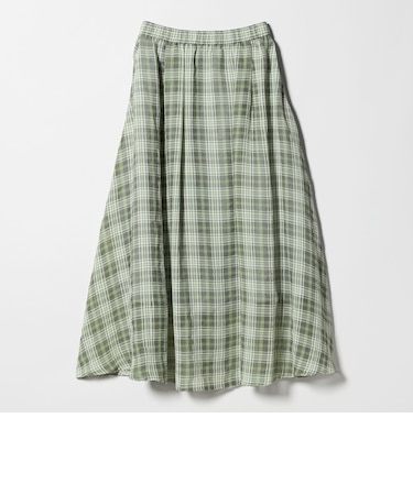 シアー チェック ロング スカート