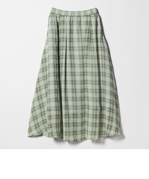シアー チェック ロング スカート