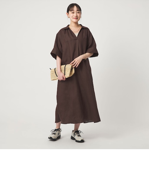 ［size SHORTあり］リネン シャツ ワンピース