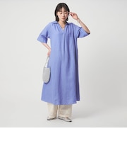 ［size SHORTあり］リネン シャツ ワンピース