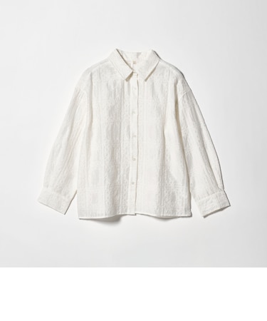 シアー クロス ステッチ シャツ