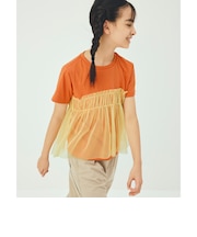 【スタメンシリーズ】チュールドッキング Tシャツ / キッズ  100cm-160cm UVカット 接触冷感  吸水速乾