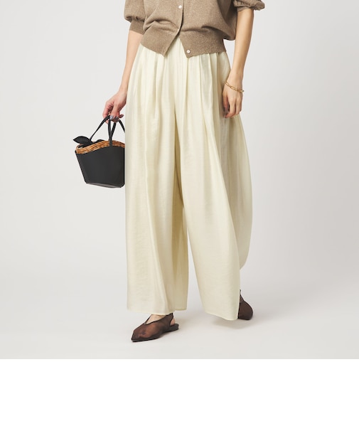 ［size SHORTあり］エアリー シアー イージー ワイド パンツ
