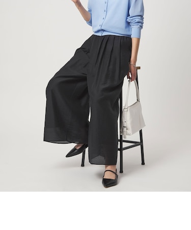 ［size SHORTあり］エアリー シアー イージー ワイド パンツ