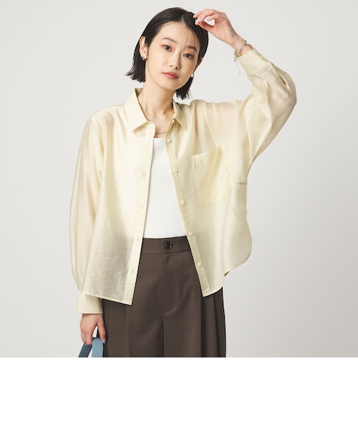 エアリー シアー ロングスリーブ シャツ ウォッシャブル 接触冷感