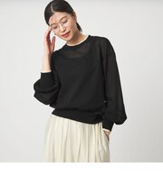 【WEB限定】＜at ease＞バイカラー シアー ニット プルオーバー