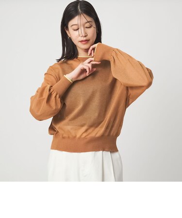 【WEB限定】＜at ease＞バイカラー シアー ニット プルオーバー