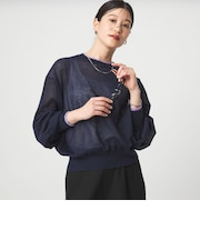 【WEB限定】＜at ease＞バイカラー シアー ニット プルオーバー