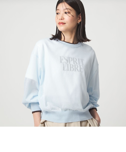 【WEB限定】＜at ease＞バイカラー シアー ニット プルオーバー