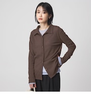 シアー サーマル ポロカーディガン