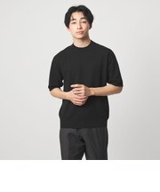 タック ピケ ビズ クルーネック ニット -ウォッシャブル-