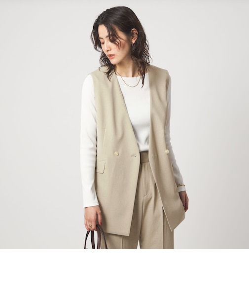 ［size SHORTあり］サラフール ノーラペル ジレ ストレッチ UVカット