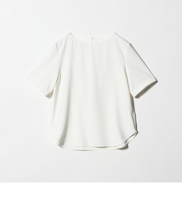 クルーネック ショートスリーブ ブラウス マシンウォッシャブル UVカット