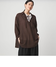 【WEB限定】<at ease>シアー スキッパー シャツ