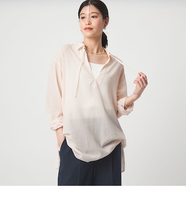 【WEB限定】＜at ease＞シアー スキッパー シャツ