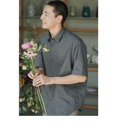 WONDER CLOTH ジャストルーズ レギュラーカラー 半袖 シャツ -ストレッチ・接触冷感・吸水速乾-