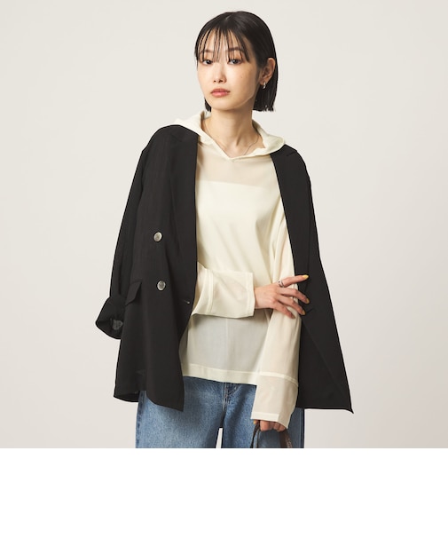 シアー フーディー プルオーバー カットソー