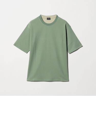 ダブルフェイス クルーネック 半袖 Tシャツ カットソー -吸水速乾・抗菌-