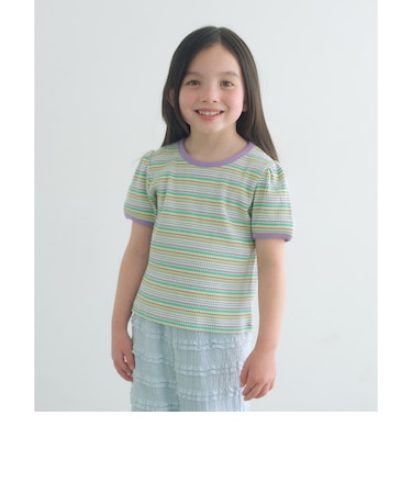 テレコ マルチボーダー Tシャツ 100cm-160cm