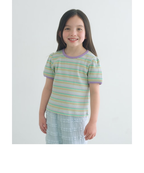 テレコ マルチボーダー Tシャツ 100cm-160cm